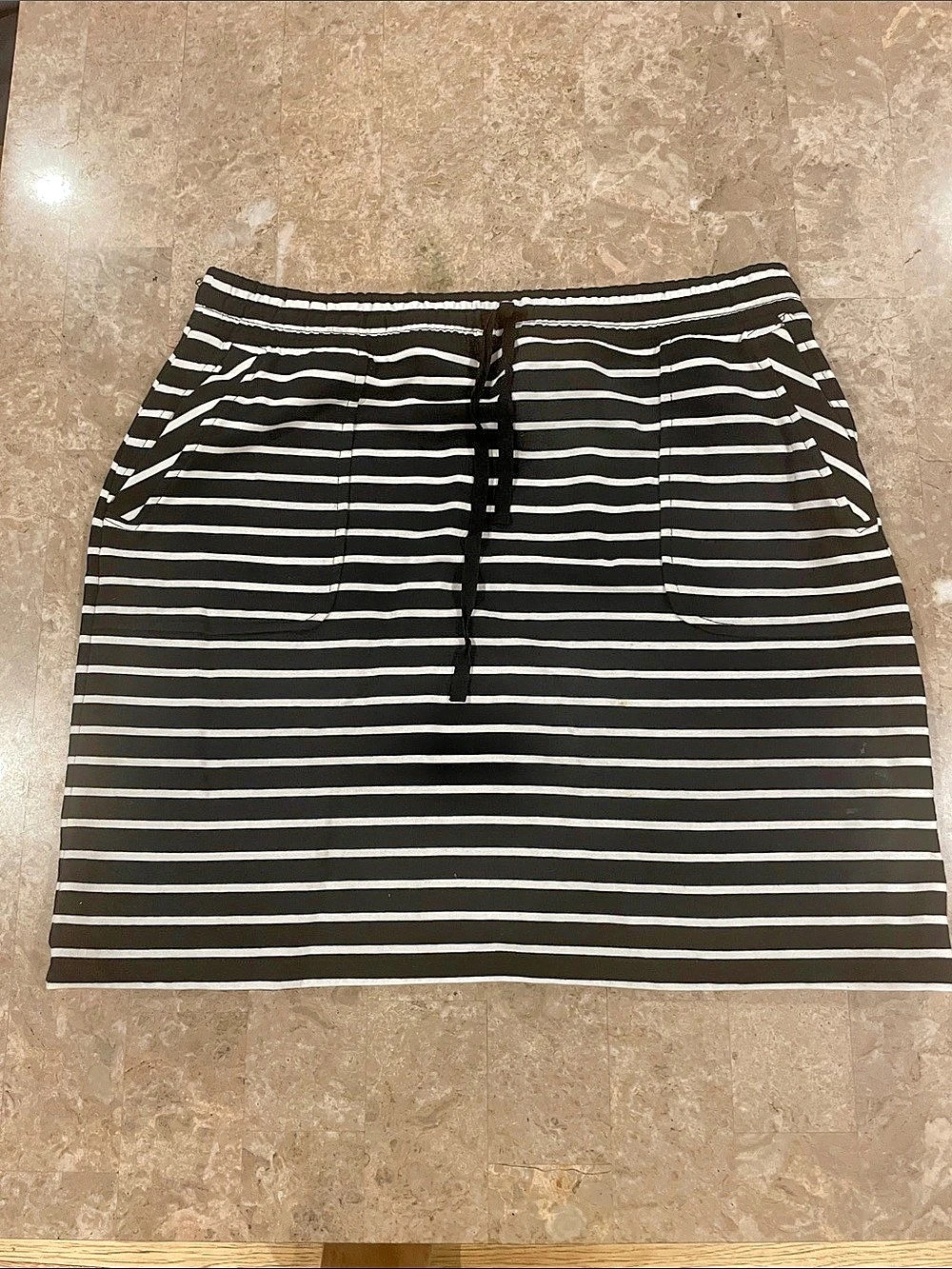 Preppy chic Akini cotton Striped cozy Skirt in Black & White Size Large
